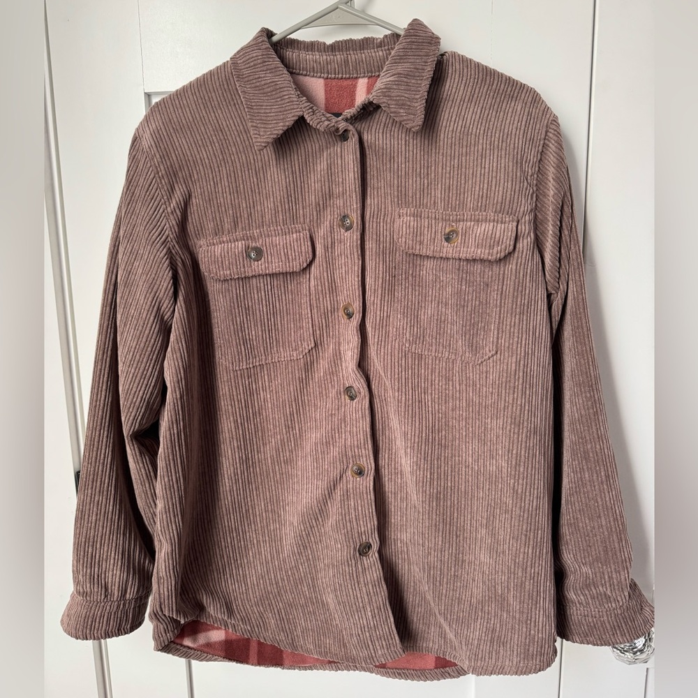 Women's Corduroy Shacket - Dusty Mauve
